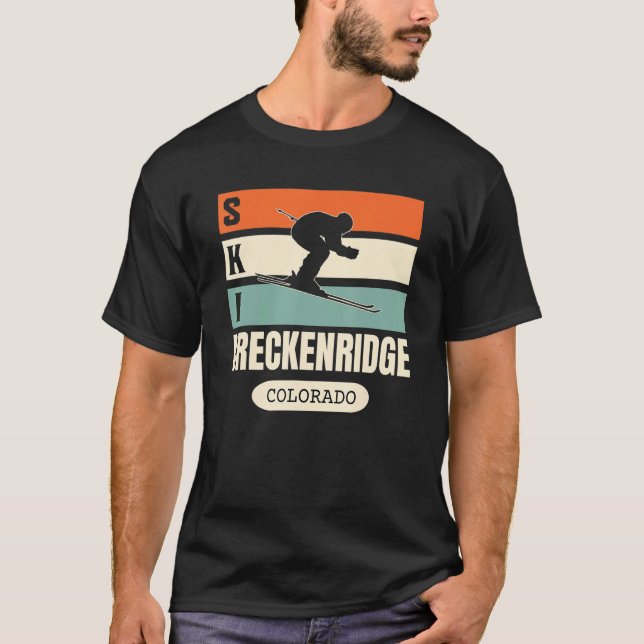 Ski Breckenridge Colorado Breck Mountains Retro Sk T-Shirt (Front)