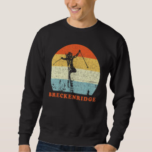 Ski Breckenridge Colorado Vintage Retro Snow Ski V Sweatshirt