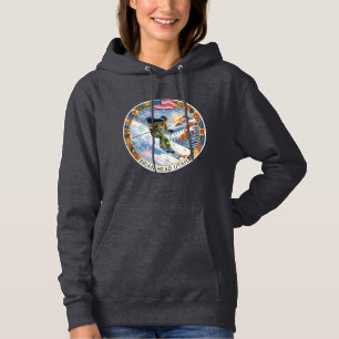 Ski Brian Head, Utah, Woman Skier Hoodie
