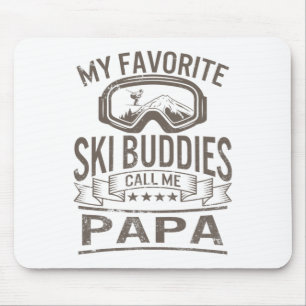 Ski Buddies Papa Skiing Goggles Snowboarding Grand Mouse Mat