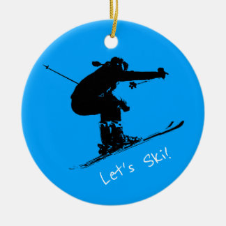 Ski Bum - Downhill Skier Ceramic Tree Decoration