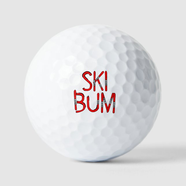 Ski Bum Skis Golf Balls (Front)