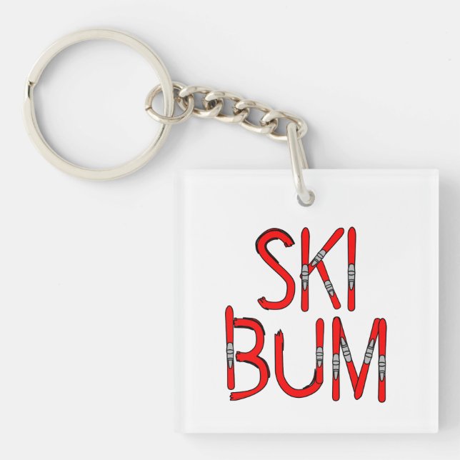 Ski Bum Skis Key Ring (Front)