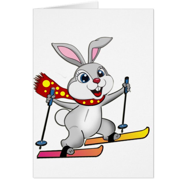 Ski Bunny - Funny and Cute Cartoon (Front)