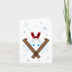 Ski Bunny Holiday Card