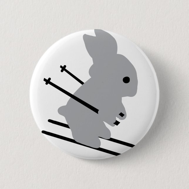 ski bunny icon 6 cm round badge (Front)