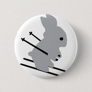 ski bunny icon 6 cm round badge