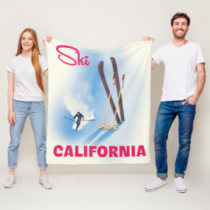 Ski California Travel poster Fleece Blanket
