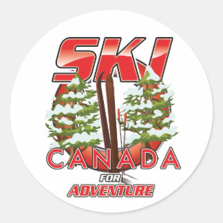 Ski Canada For adventure logo Classic Round Sticker