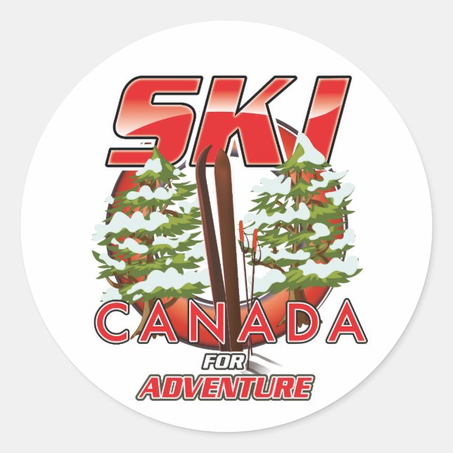 Ski Canada For adventure logo Classic Round Sticker (Front)