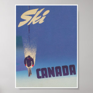 Ski Canada Vintage Travel Poster
