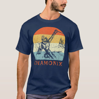Ski Chamoni, France Vintage Snow Skiing Vacation  T-Shirt