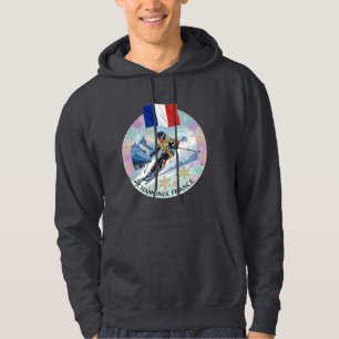 Ski Chamonix, France, Man Skier Hoodie