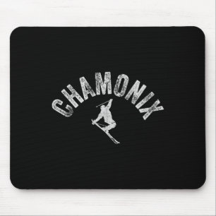 Ski Chamonix Mont Blanc Skier France Vintage Skiin Mouse Mat