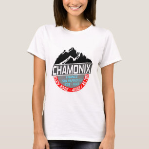 Ski Chamonix T Shirt Mont Blanc France Skiing Para
