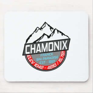 Ski Chamonix T Shirt Mont Blanc France Skiing Para Mouse Mat