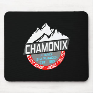 Ski Chamonix T Shirt Mont Blanc France Skiing Para Mouse Mat