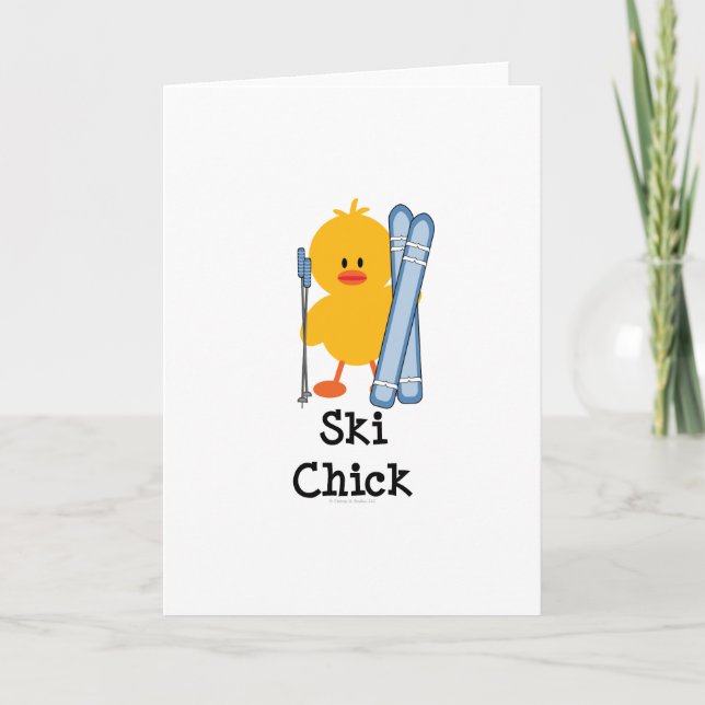 Ski Chick Greeting Card (Front)