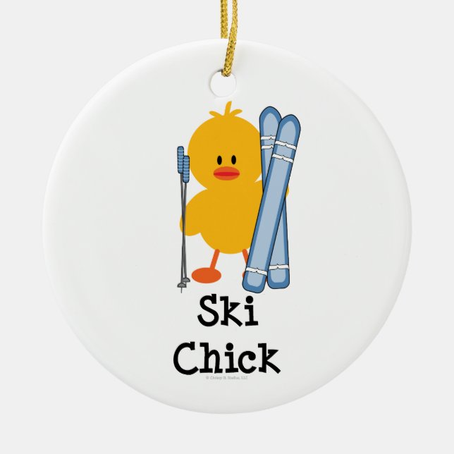 Ski Chick Ornament (Front)