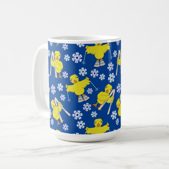 Ski Chick Pattern Coffee Mug (Front Left)