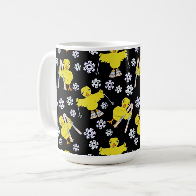 Ski Chick Pattern Coffee Mug (Front Left)