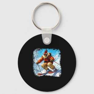 Ski Chickens Key Ring
