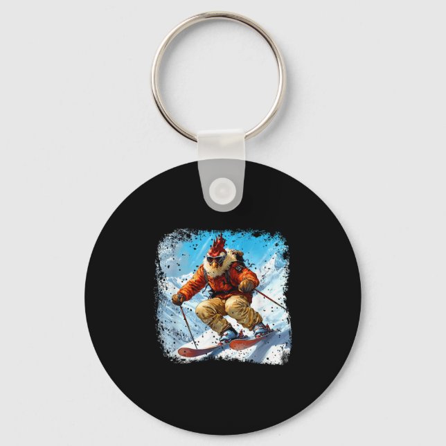 Ski Chickens  Key Ring (Front)