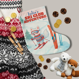 Ski Club Adventure Baby Arctic Fox Large Christmas Stocking