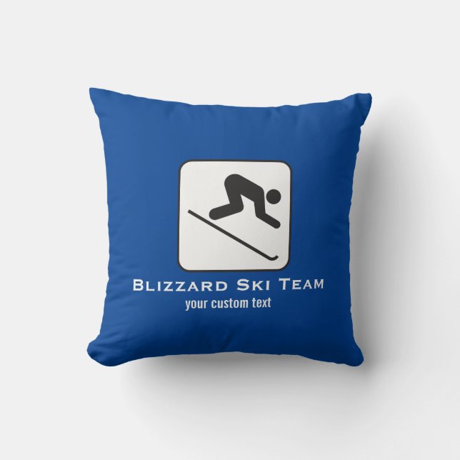 Ski Club Ski Team Custom Downhill Alpine Skiing Cushion (Front)