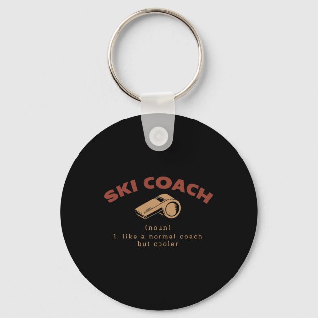 Ski Coach Definition Funny Skiing Instructor Humor Key Ring (Front)