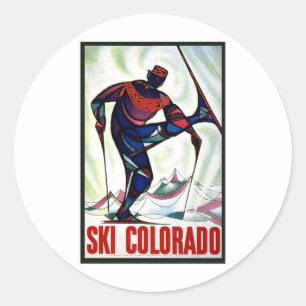 Ski Colorado Classic Round Sticker