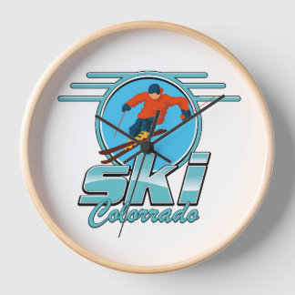 ski Colorado logo Clock