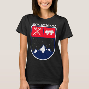 Ski Colorado Mountain Skiing Trail Skier Goggle Po T-Shirt
