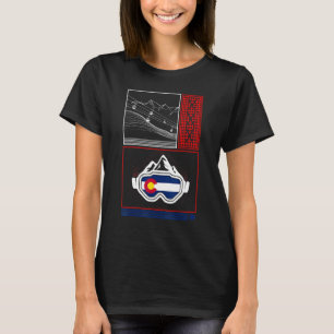 Ski Colorado Ski Mountain Skiing Snowboard Retro W T-Shirt
