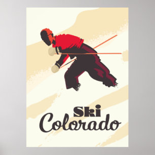 Ski Colorado travel poster