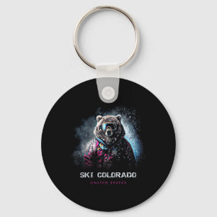 Ski Colorado United States Ski Skiing Skier Key Ring