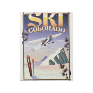 Ski colorado vintage travel poster notepad