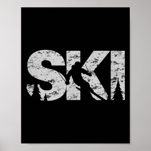 Ski Cool Skiing Style Alne Skier Gift Women Men Bo Poster