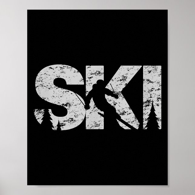 Ski Cool Skiing Style Alne Skier Gift Women Men Bo Poster (Front)