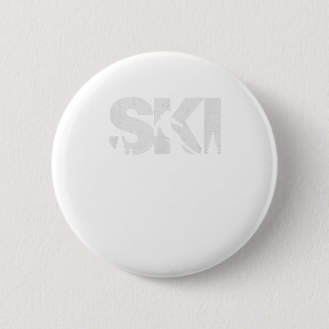 Ski Cool Skiing Style Alpine Skier Gift 6 Cm Round Badge (Front)