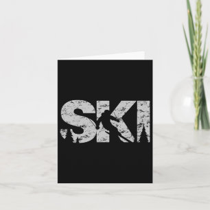 Ski Cool Skiing Style Alpine Skier Gift Women Men Card