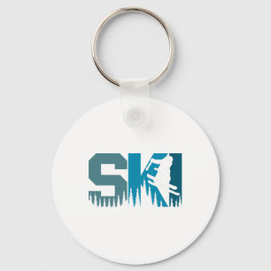 Ski Cool Skiing Style Alpine Skier Women Men Boy G Key Ring