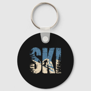Ski Cool Skiing Style Alpine Skier Women Men Boy G Key Ring