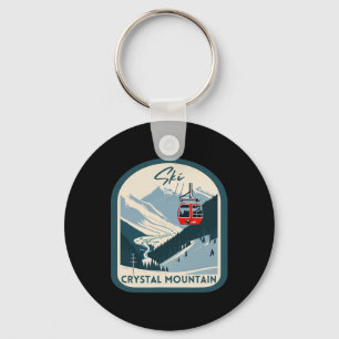 Ski Crystal Mountain Retro Vintage Crystal Mountai Key Ring