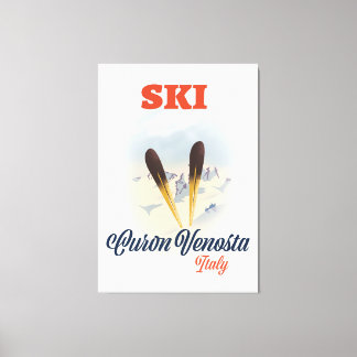 Ski Curon Venosta Italy ski poster Canvas Print