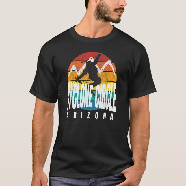 Ski Cyclone Circle Rad Ski Jumper Retro Sunset Cyc T-Shirt (Front)