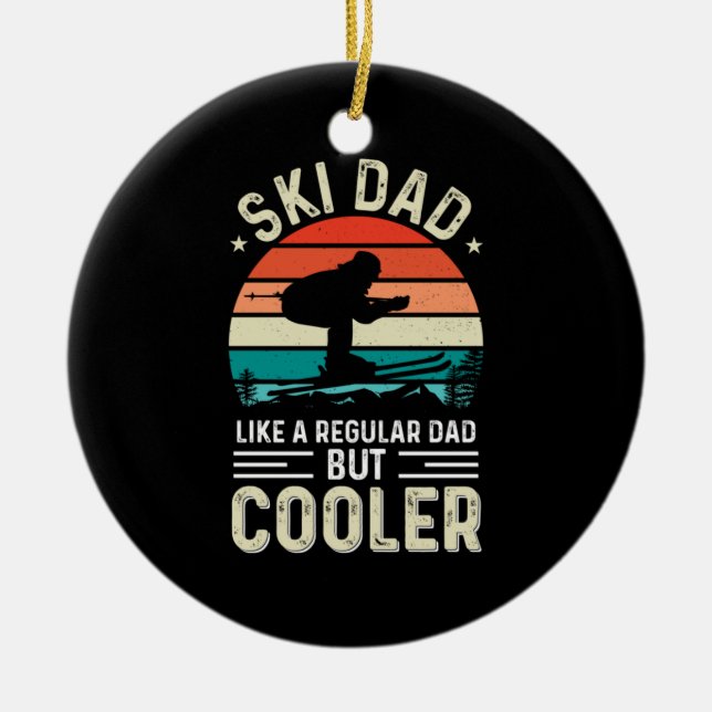 Ski Dad Ceramic Tree Decoration (Front)
