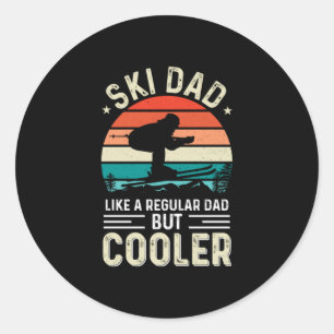 Ski Dad Classic Round Sticker