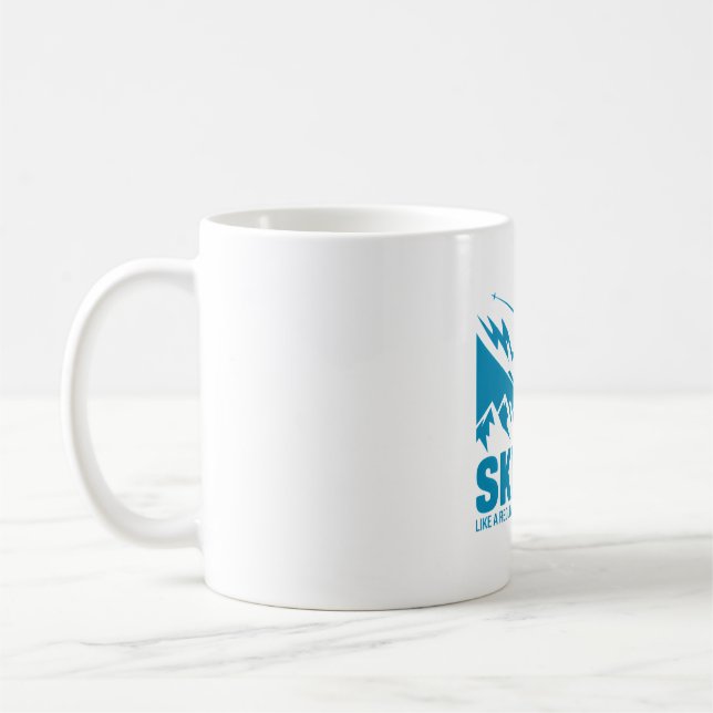 Ski Dad Cool Mountain Graphic Coffee Mug (Left)