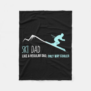 Ski Dad Funny Cute Winter Skiing Gift  Fleece Blanket